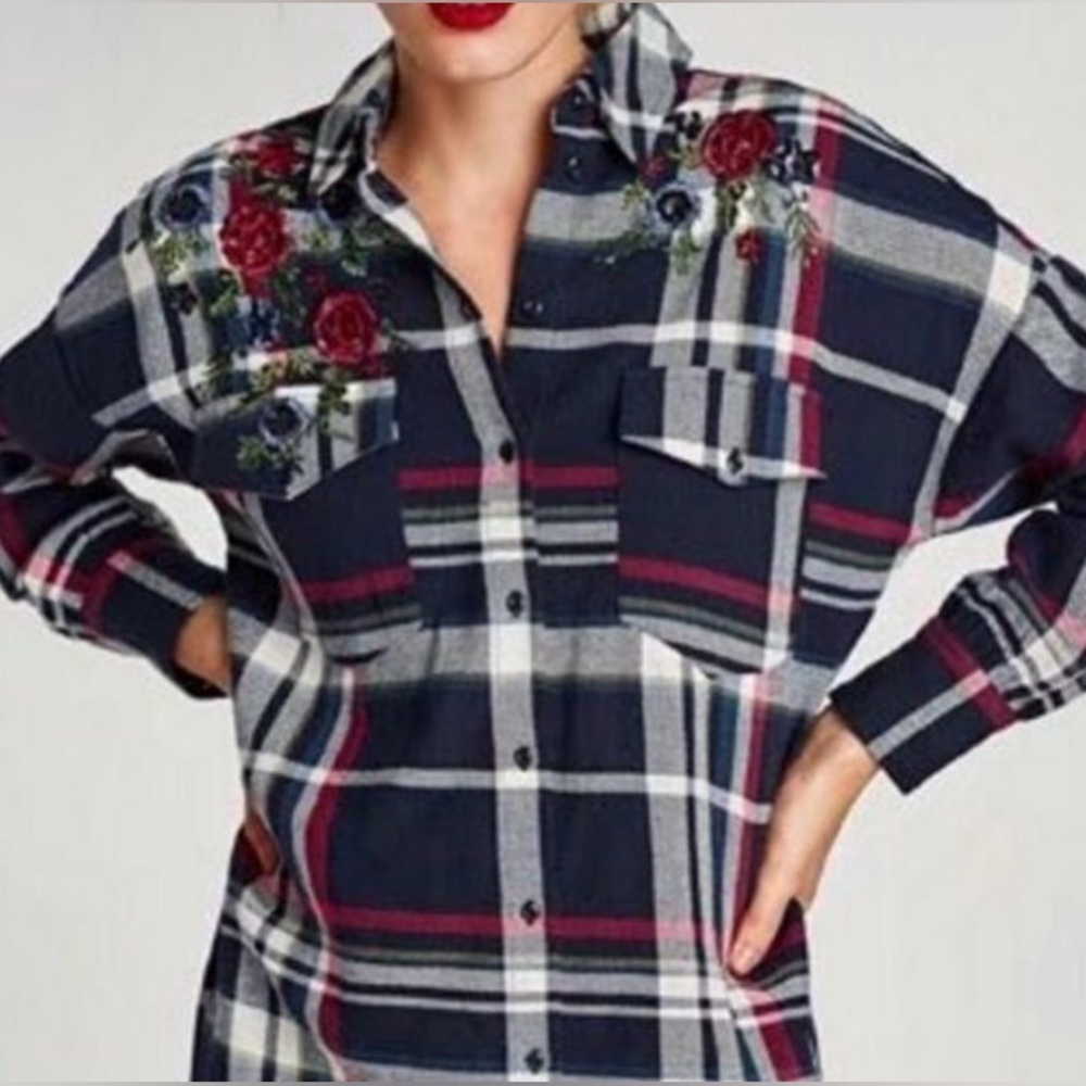 PLAID MINI SHIRTDRESS - Picture 6 of 9